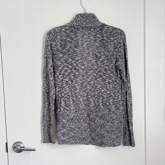 JJ Basics Shawl Collar Cotton Cardigan | Black White - Picture 4 of 8